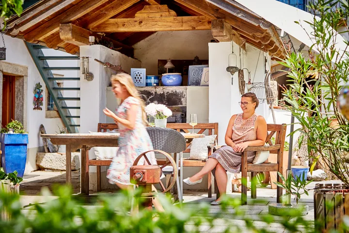 Person, Wood, Plywood, Plant, Architecture, Building, House, Housing, Patio, Potted Plant, Chair, Furniture